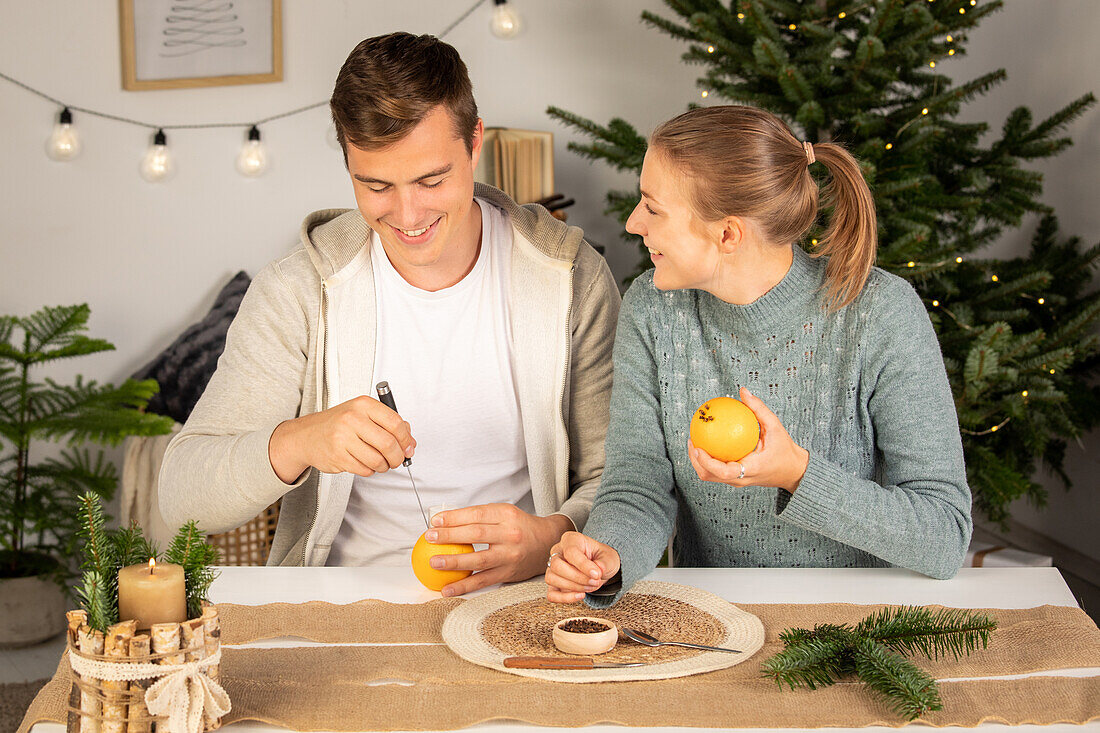 Craft decoration with oranges