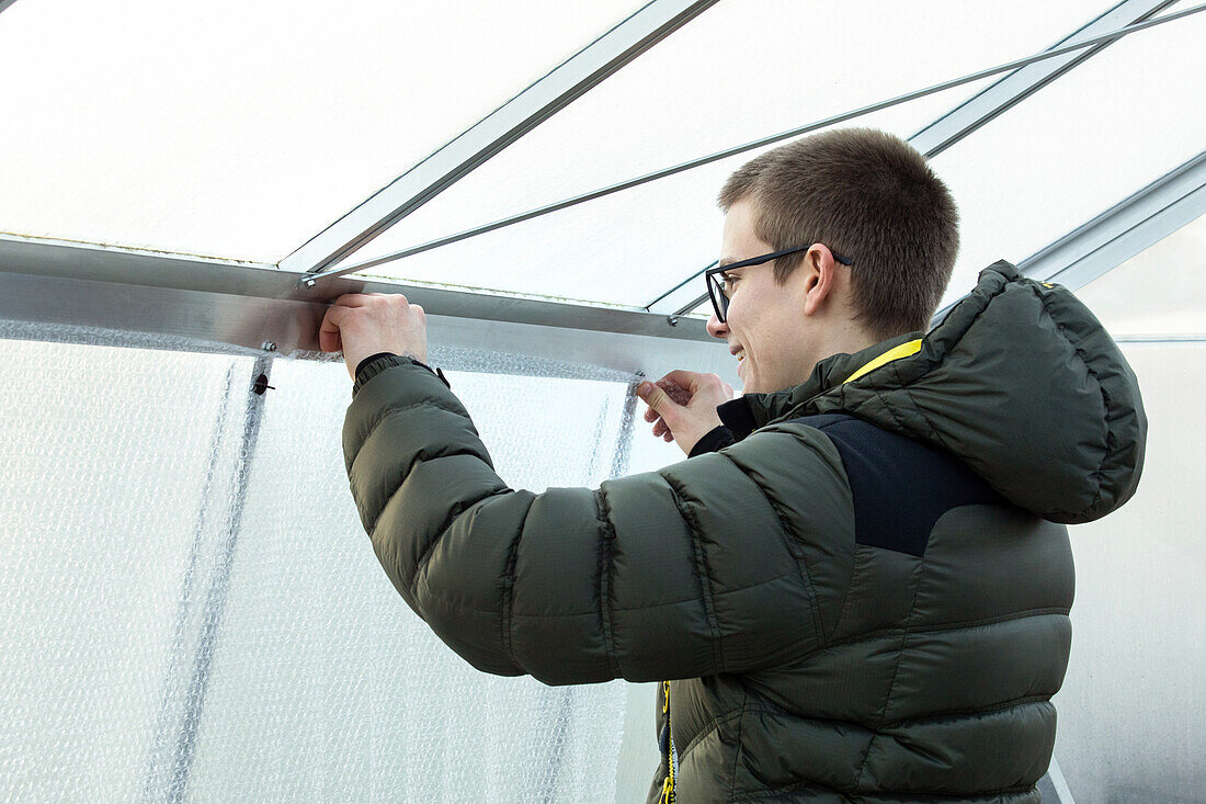 Greenhouse - overwintering with bubble wrap