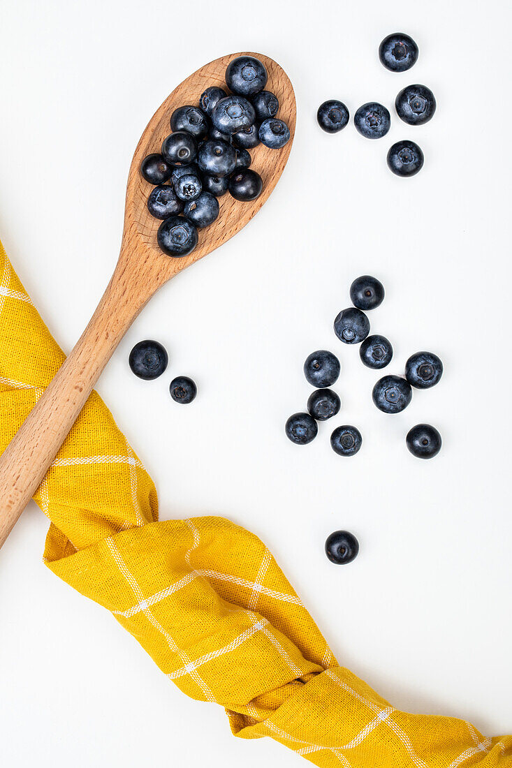 Blueberries on a spoon