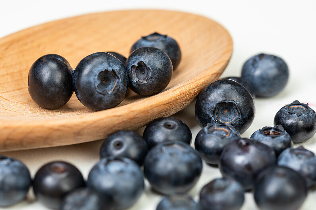 Blueberries on a spoon