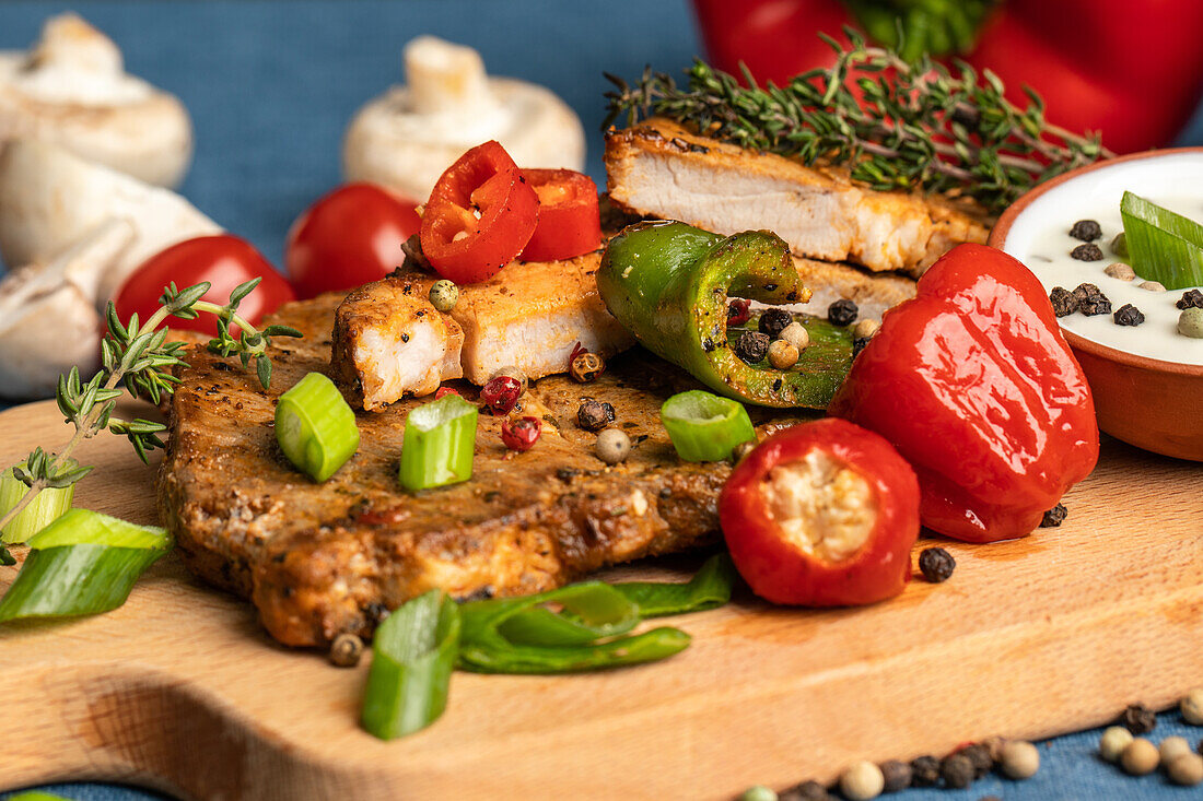 Grilling - Grilled meat with side dish