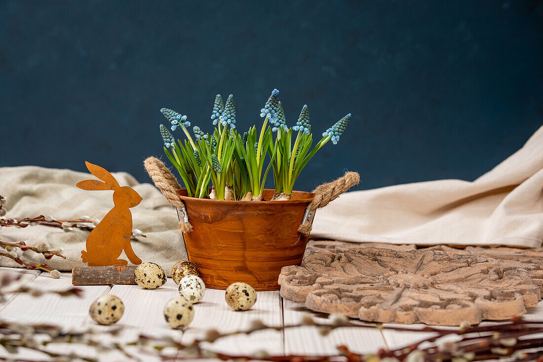 Easter - Decoration and grape hyacinths