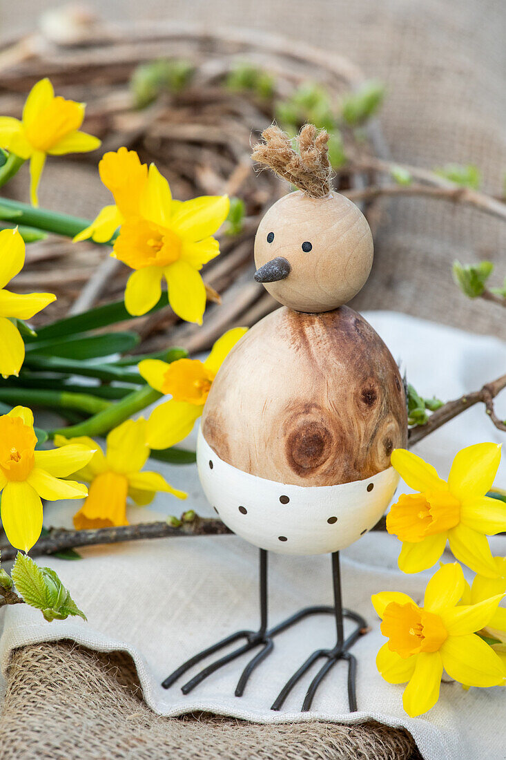 Easter decoration and daffodils