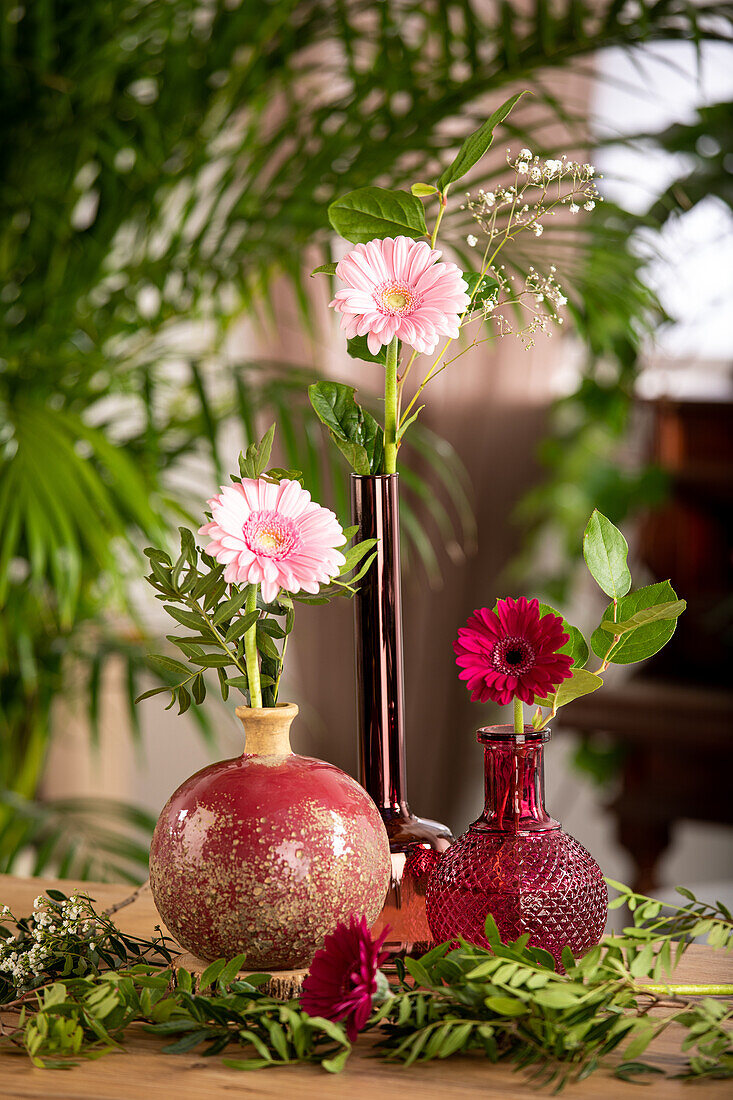 Gerberas in vases