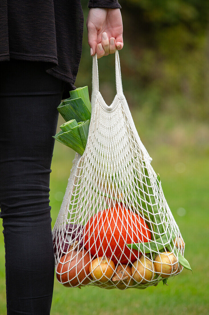 Einkaufsnetz mit Gemüse