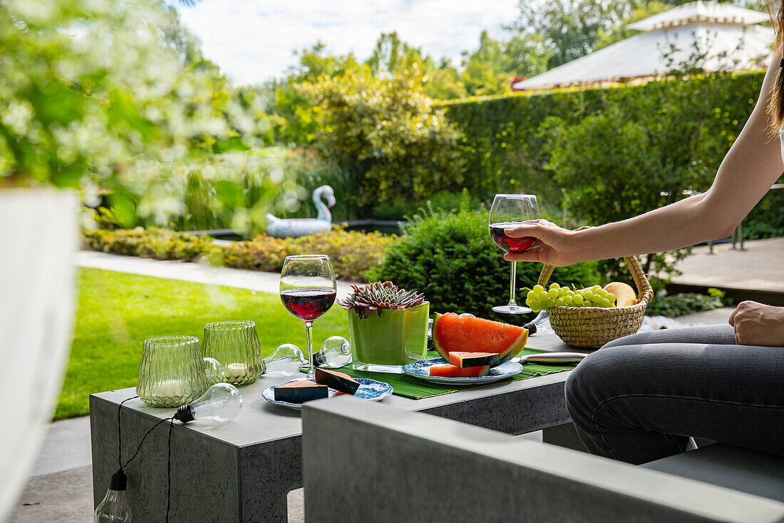 summer - covered garden table