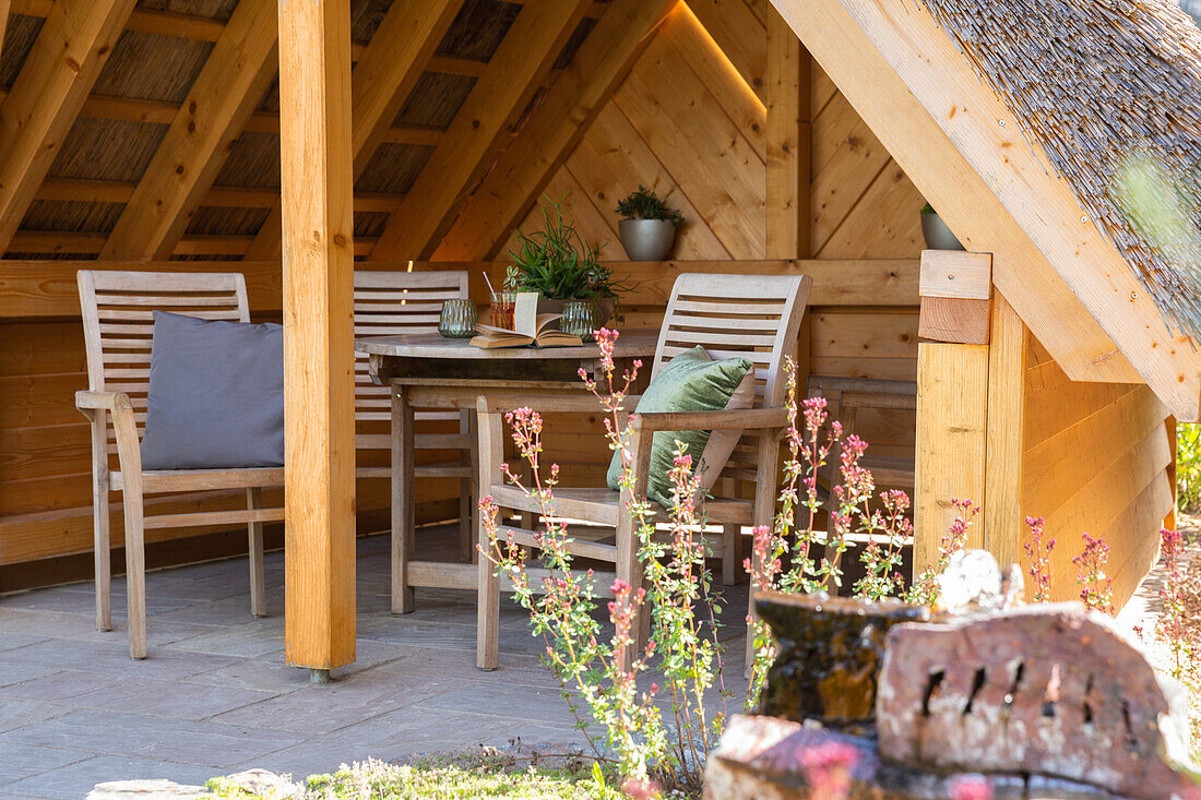 Garden furniture in the summer house