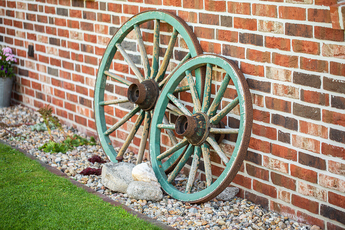 Garden decoration - old wheel