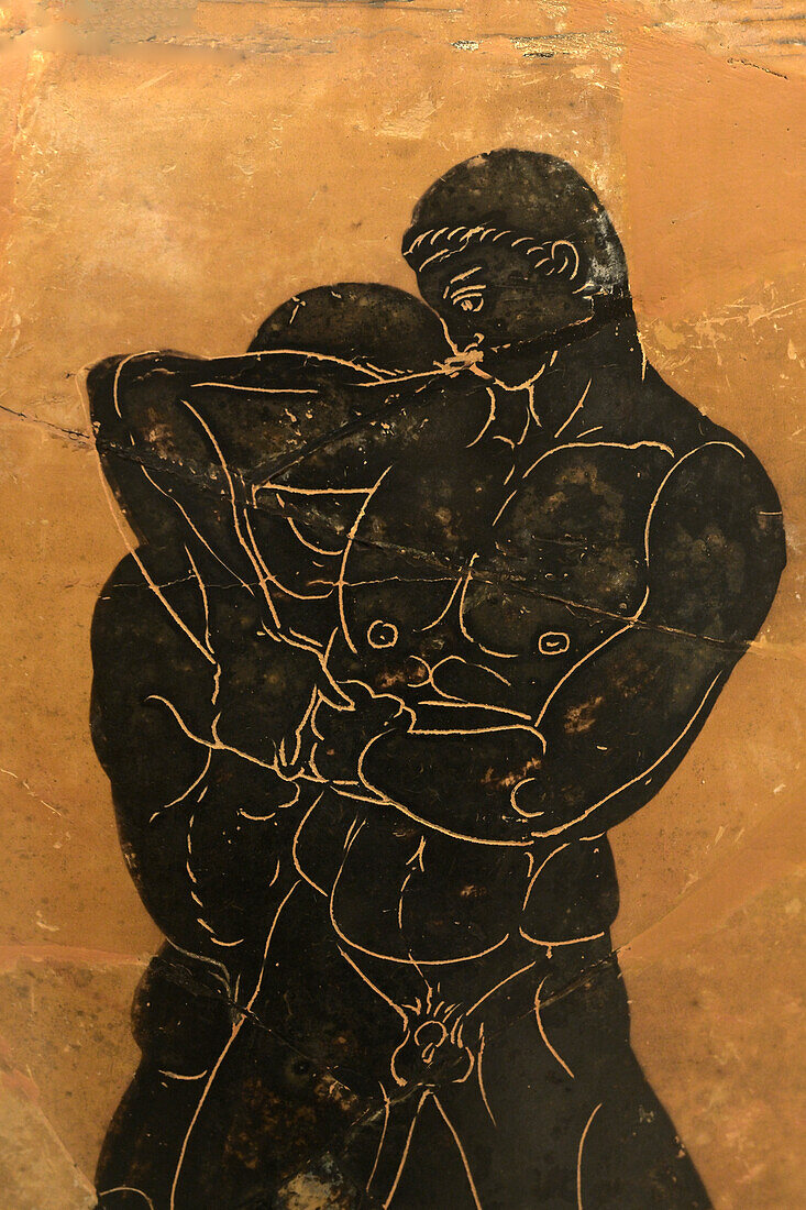 Black figure wrestlers, Eretria