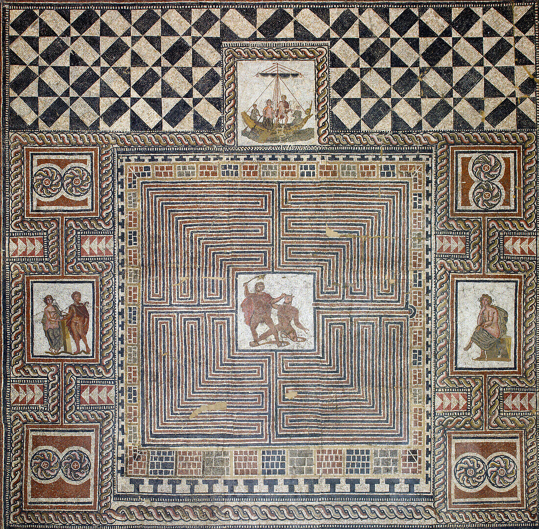 Theseus mosaic, 4th Century illustration