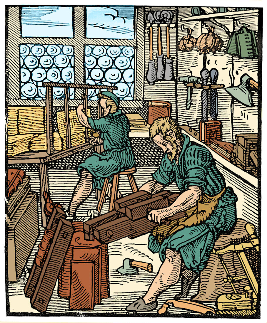 Bookbinding, 1568 illustration