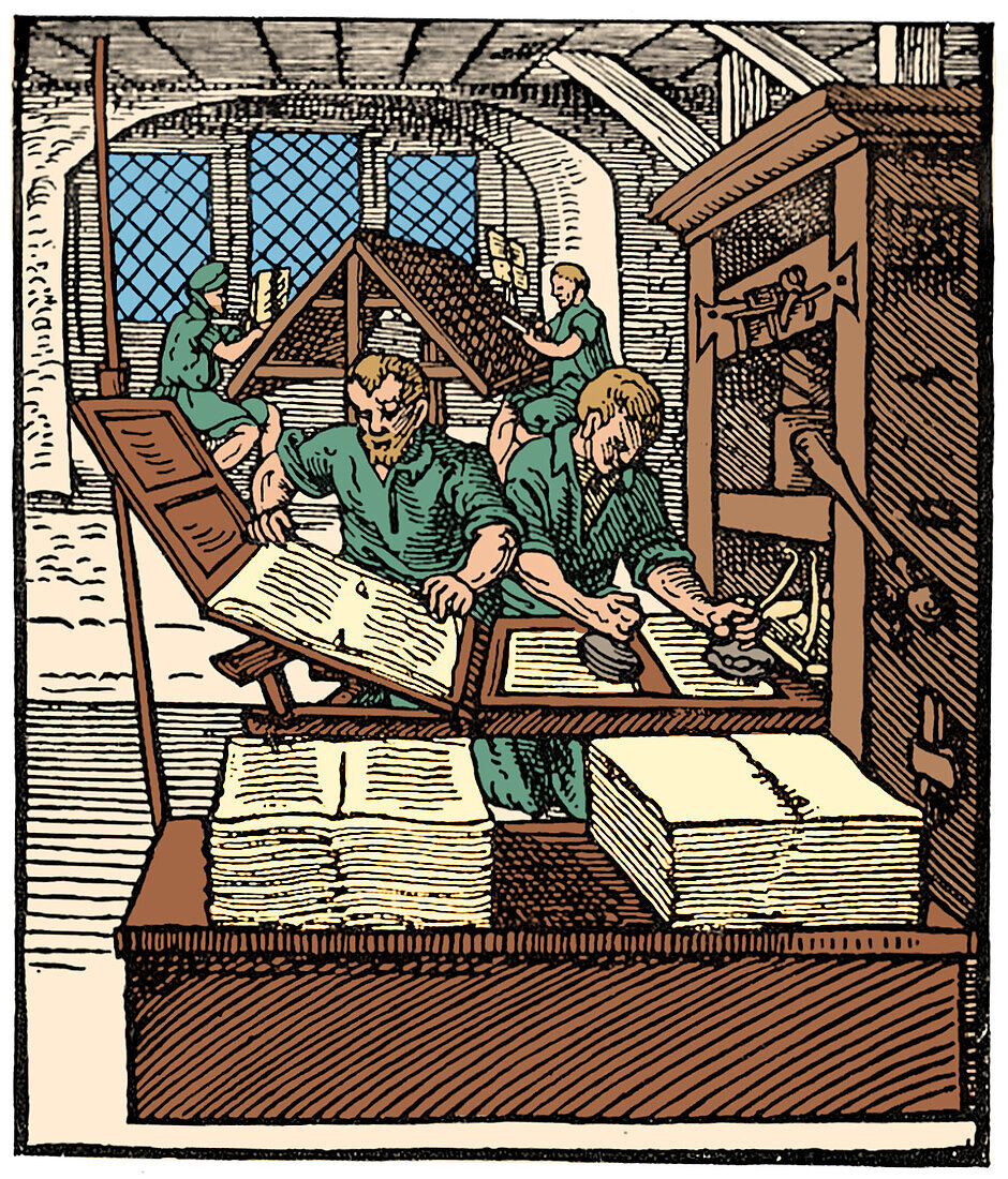 Printing press, 1568 illustration
