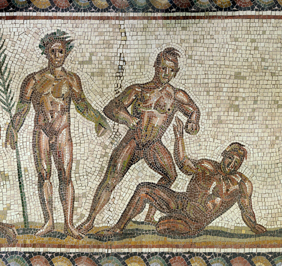 Training athletes mosaic.