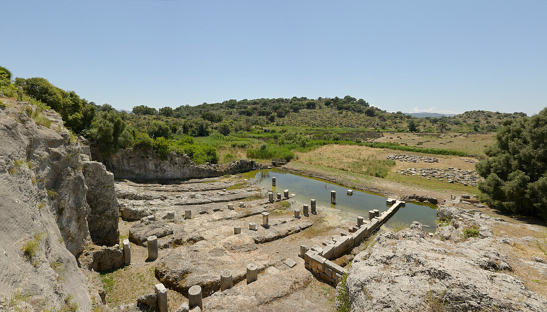 Ship sheds at Ancient Oiniades, Greece.