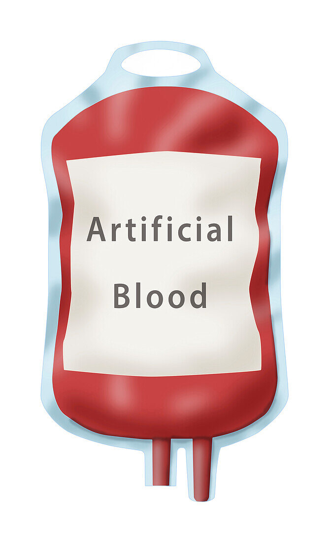 Blood bag of artificial blood, illustration
