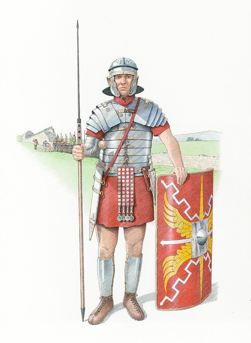 Roman legionary soldier, illustration