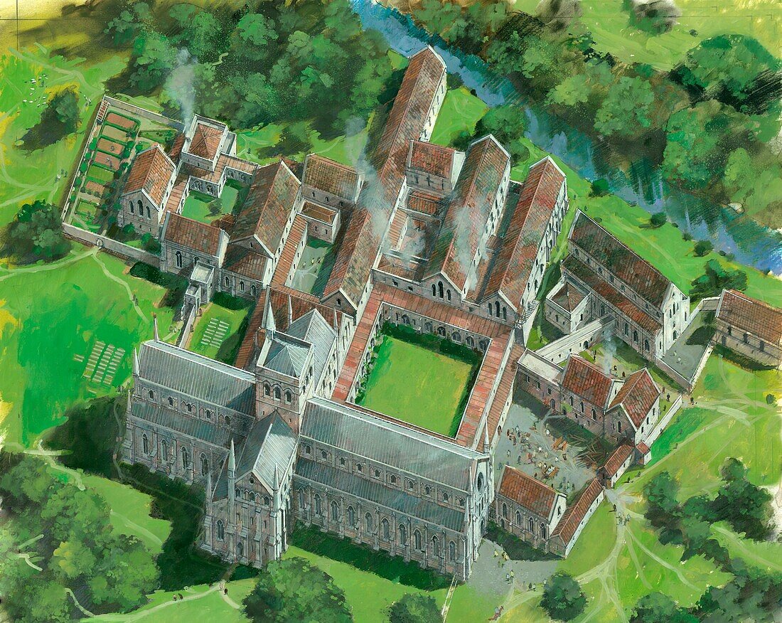 Waverley Abbey, Farnham, Surrey, illustration