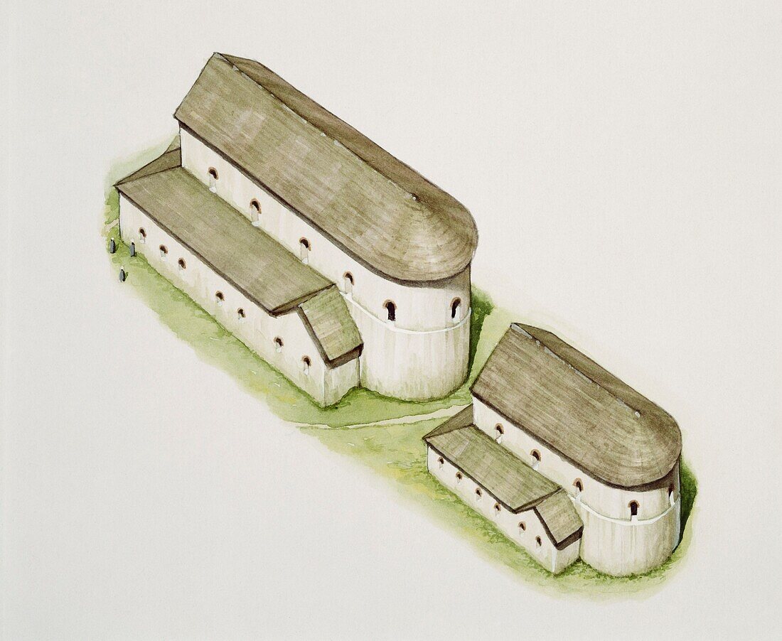 St Augustines Abbey, Canterbury, Kent, illustration