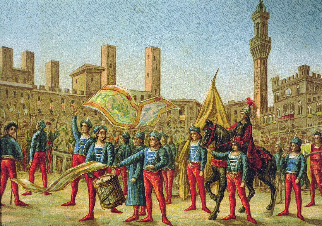 Piazza del Campo in Siena, illustration