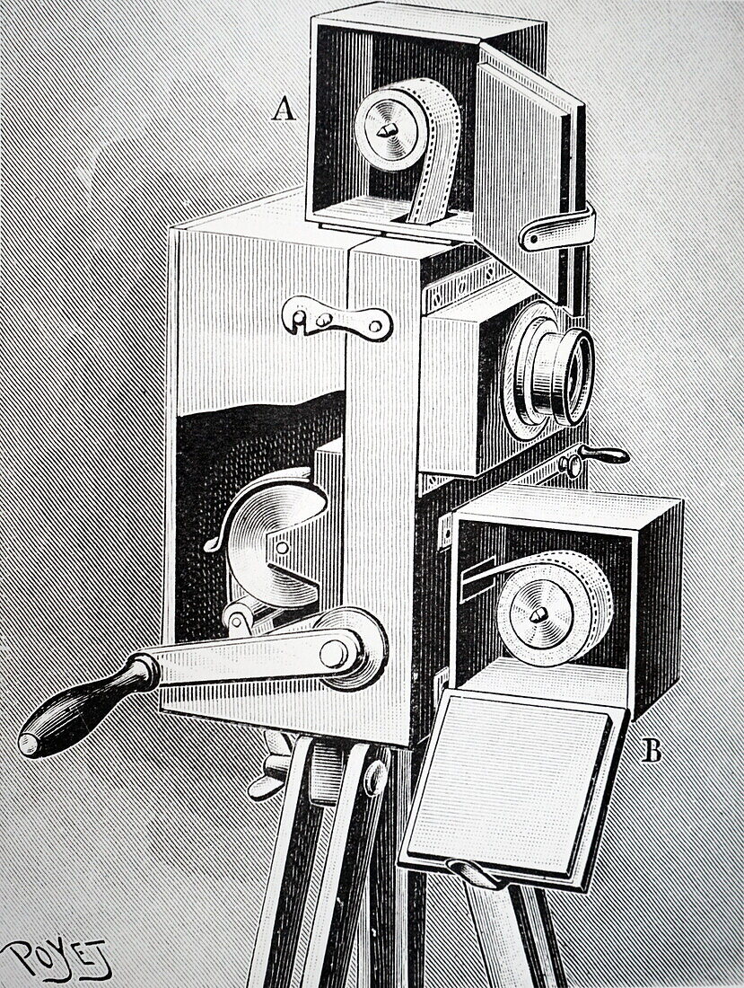 Movie camera, illustration