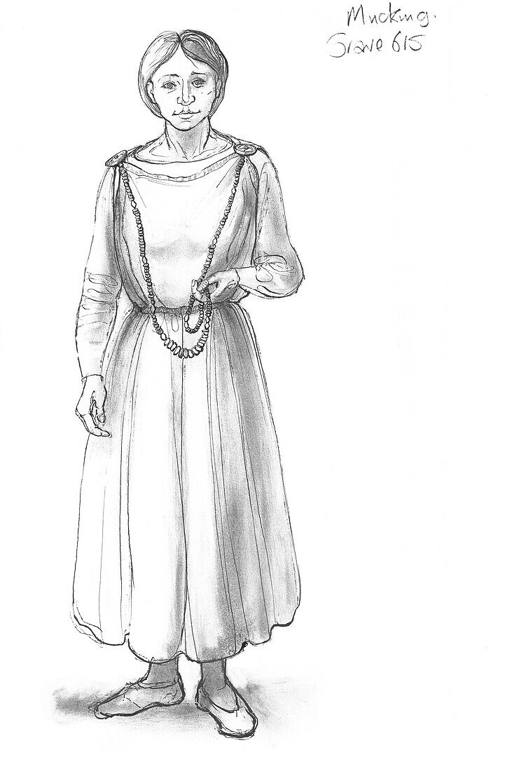 Anglo-Saxon woman, illustration