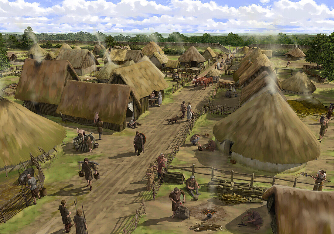 Iron Age town at Silchester, illustration