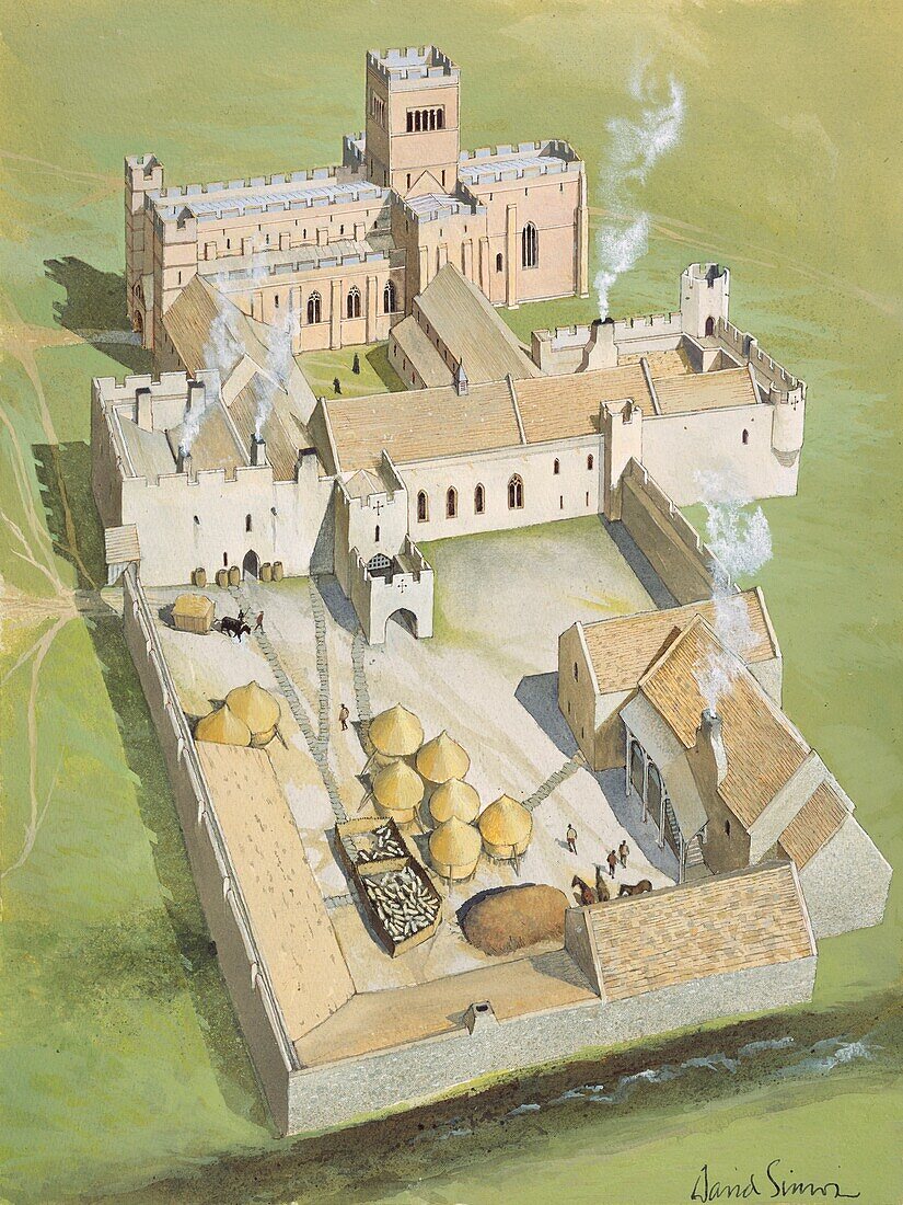 Lindisfarne Priory, Holy Island, Northumberland, illustration