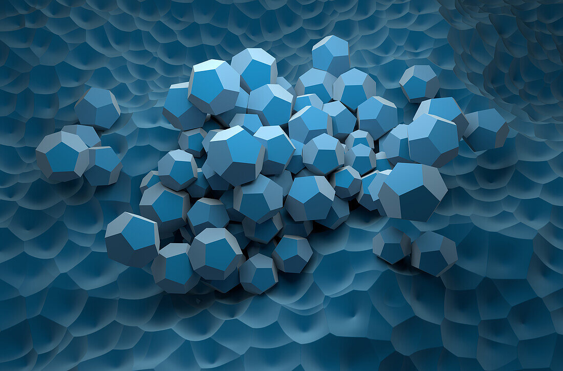 Gas hydrate crystals, illustration