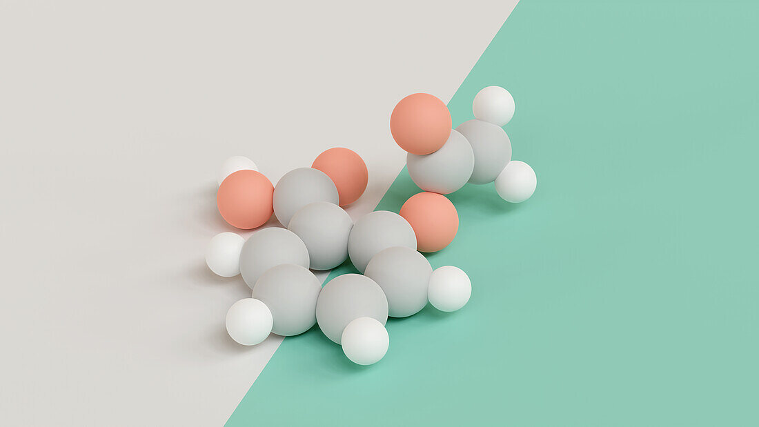 Aspirin drug molecule, illustration