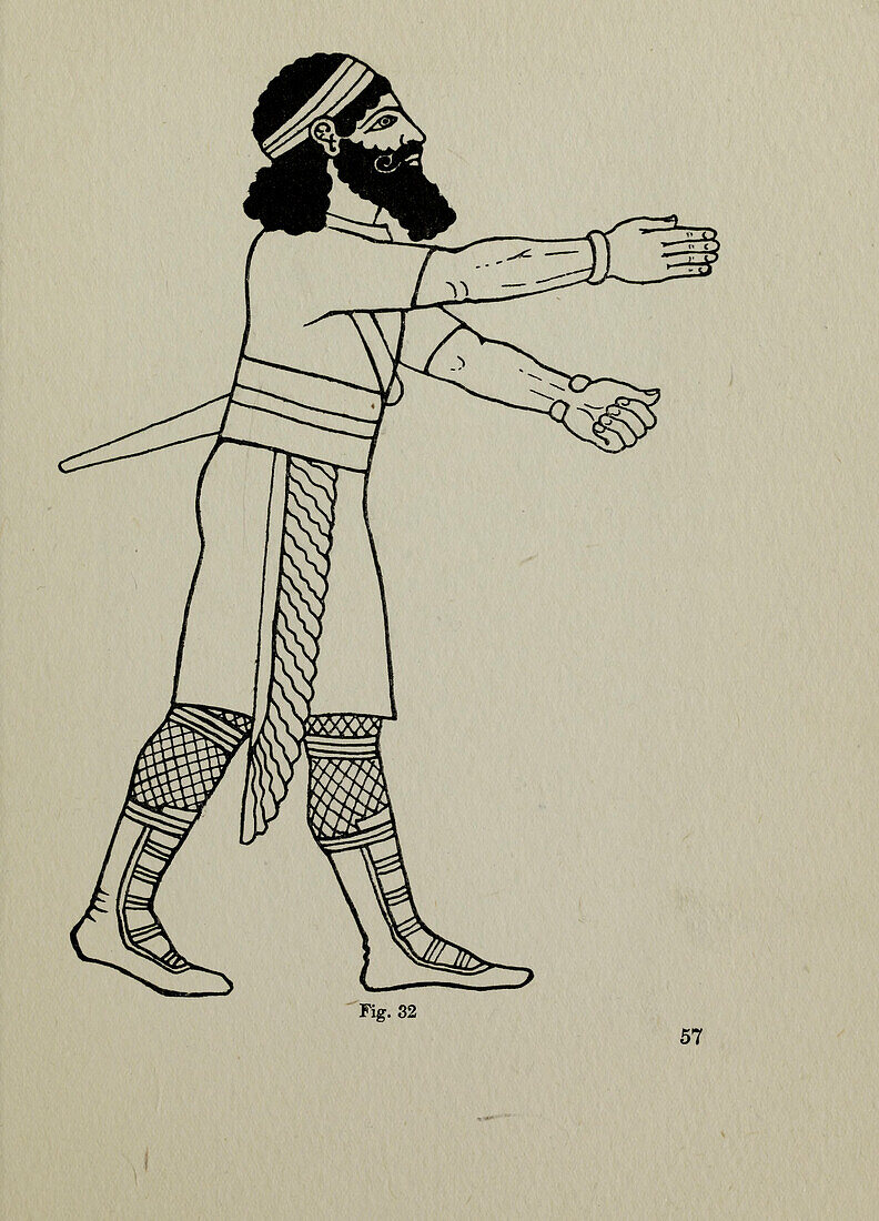 Hunting dress, ninth century BC, illustration
