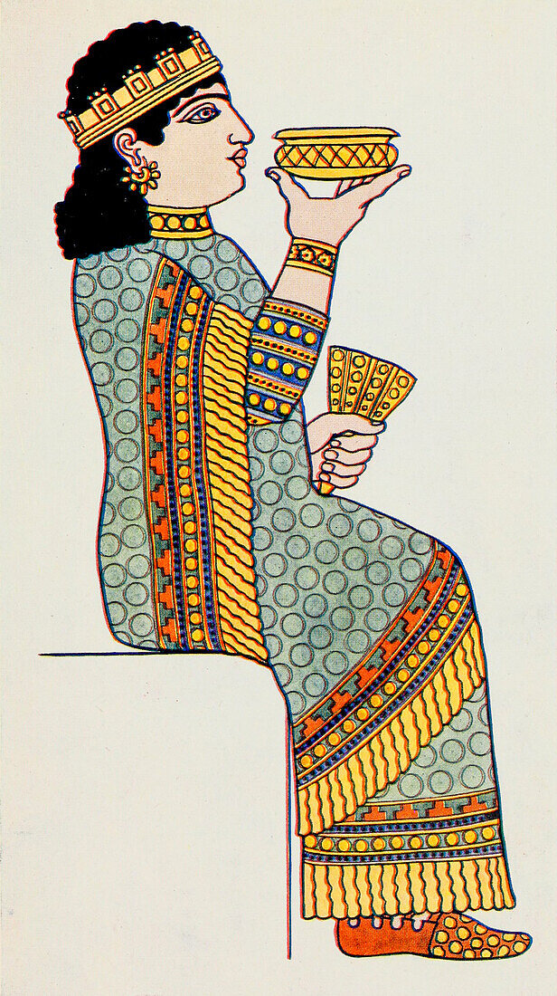Queen of Assur-bani-pal, illustration