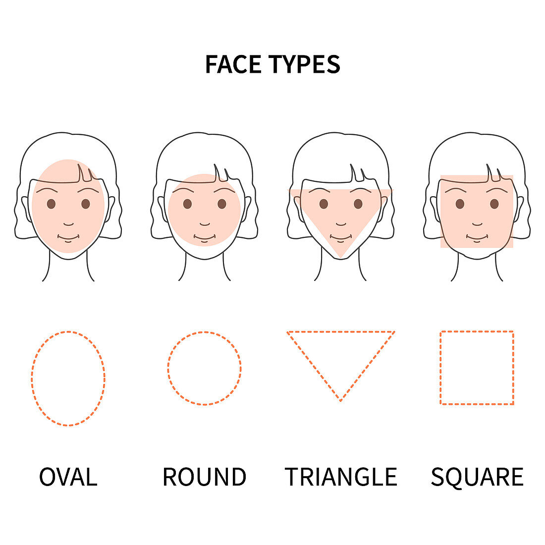 Face shapes, conceptual illustration