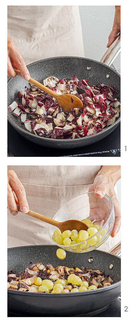 Orecchiette mit Radicchio und Weintrauben