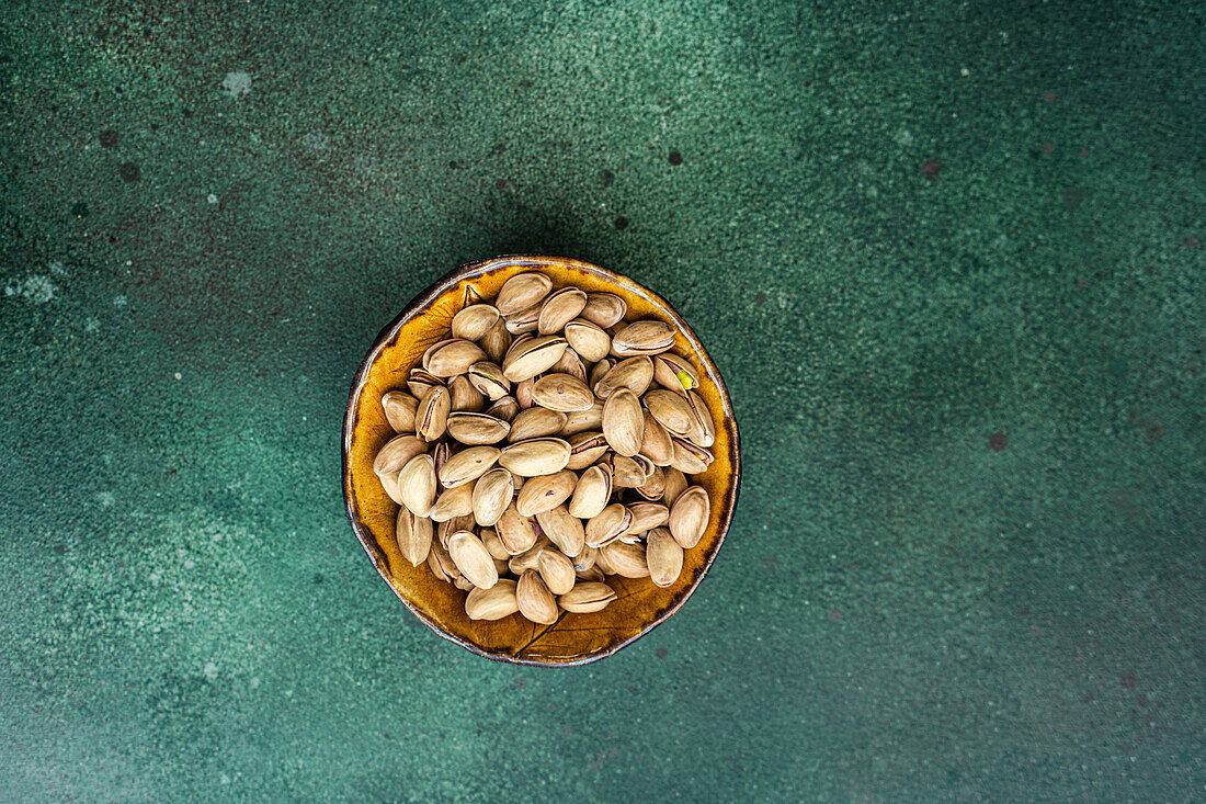 Bowl of salted pistachios