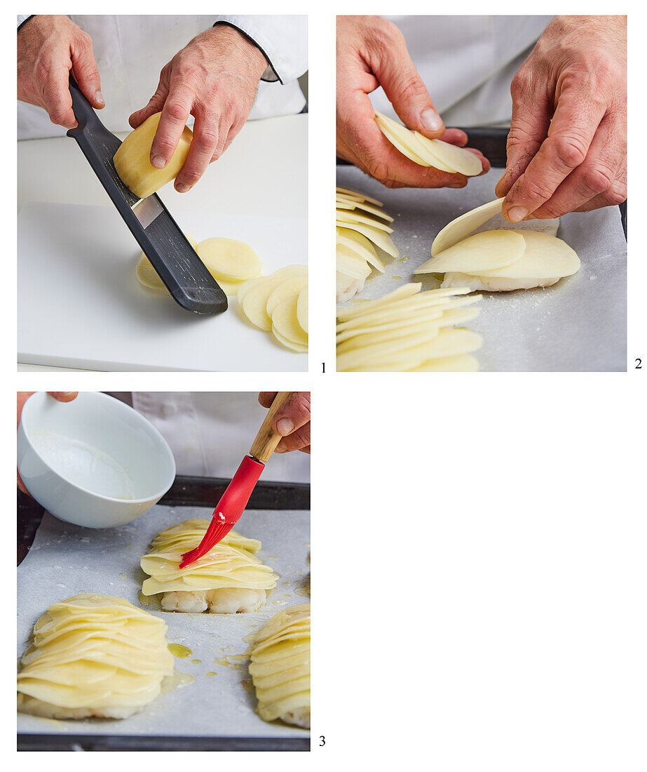 Fish fillets with potato crust