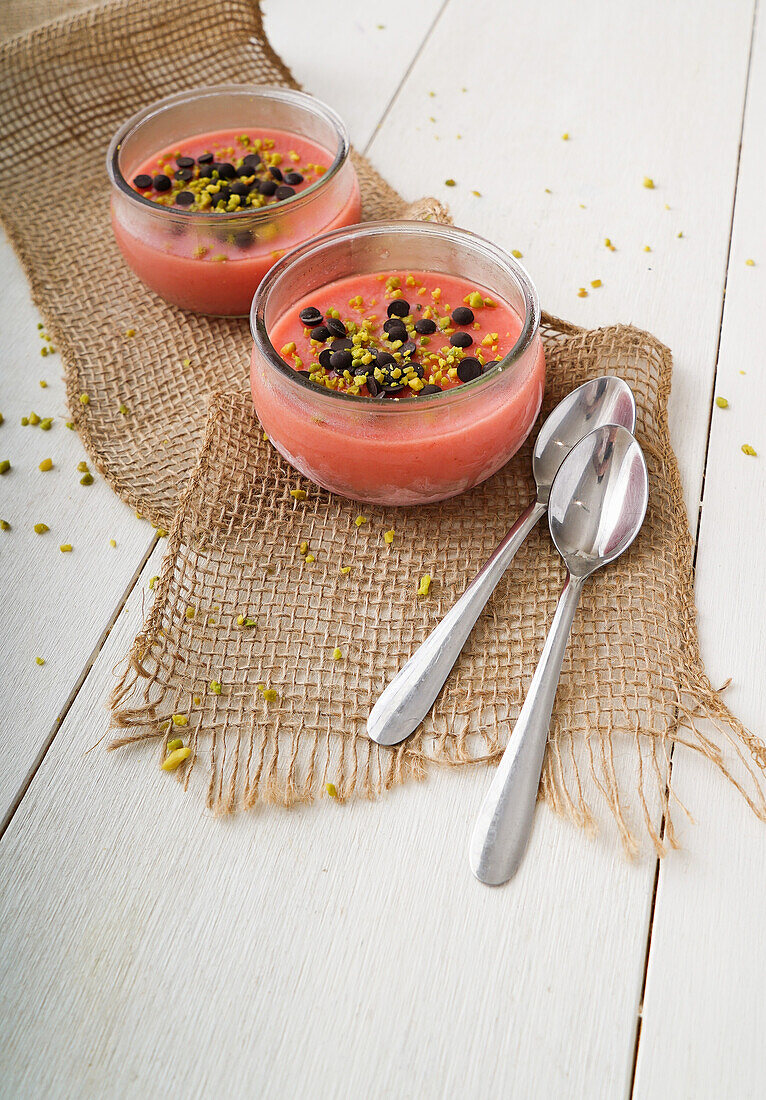 Melon ice cream with pistachios, Palermo style