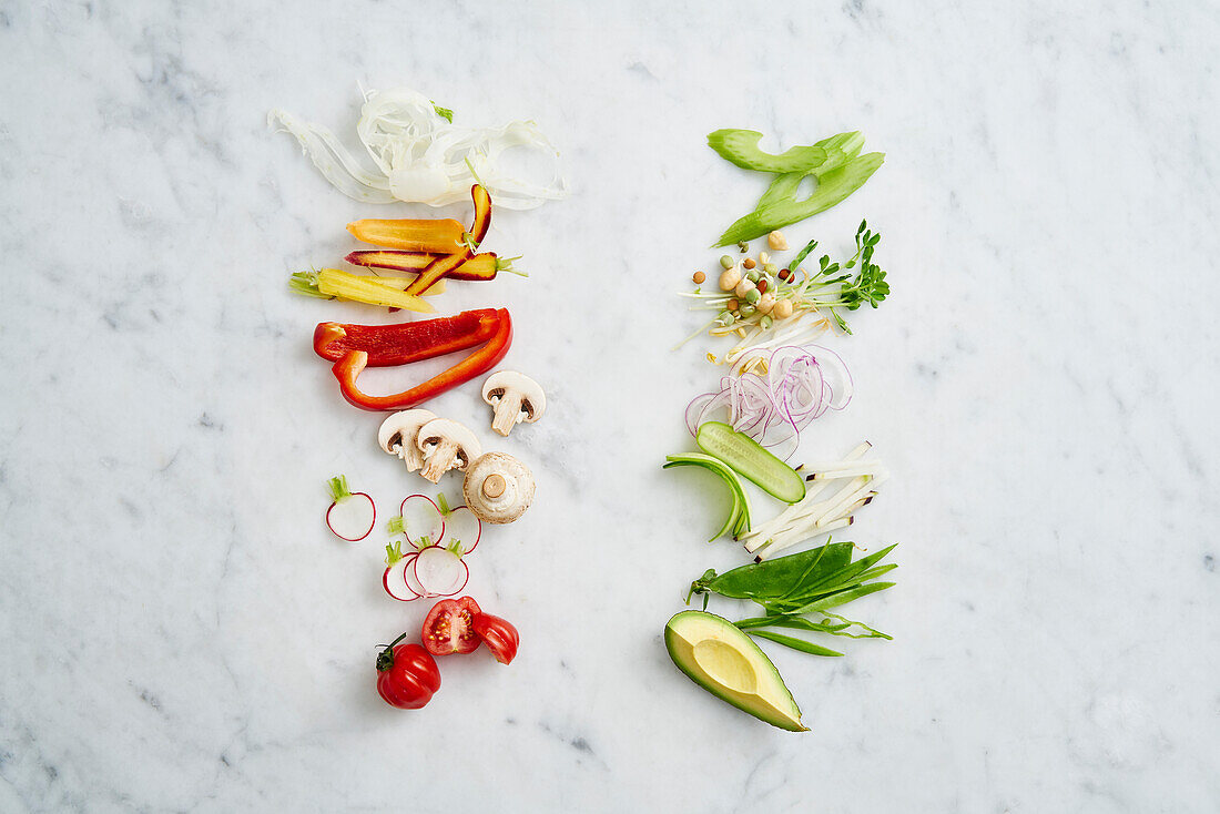 Gemüse als Salateinlagen für Veganer