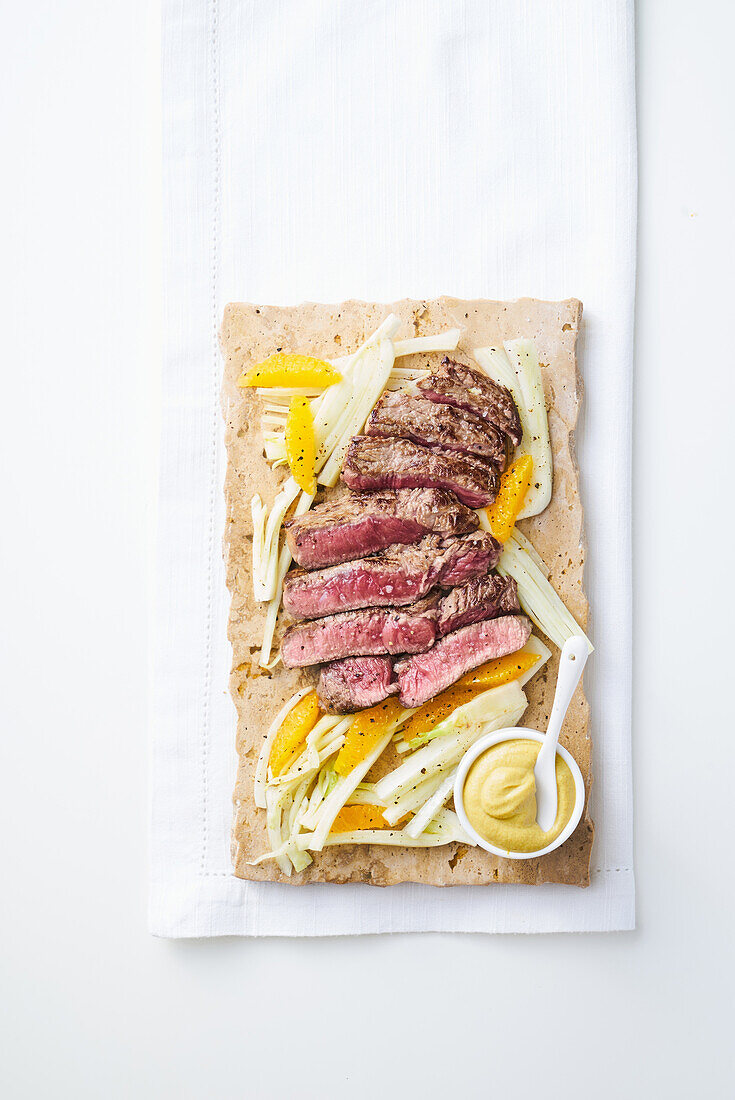 Tagliata mit Orangen und Fenchel