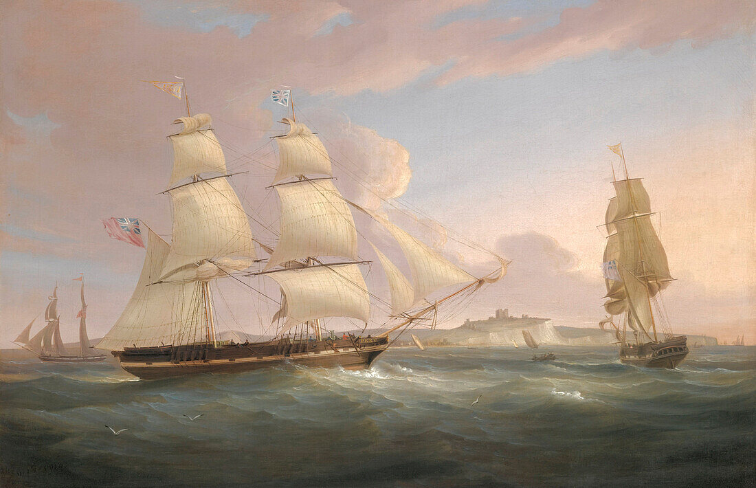 Merchant Snow Peru off Dover, illustration