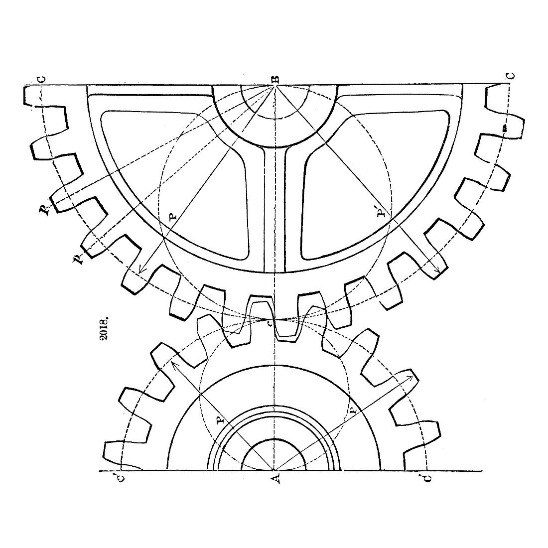 Gear-cutting machine, illustration