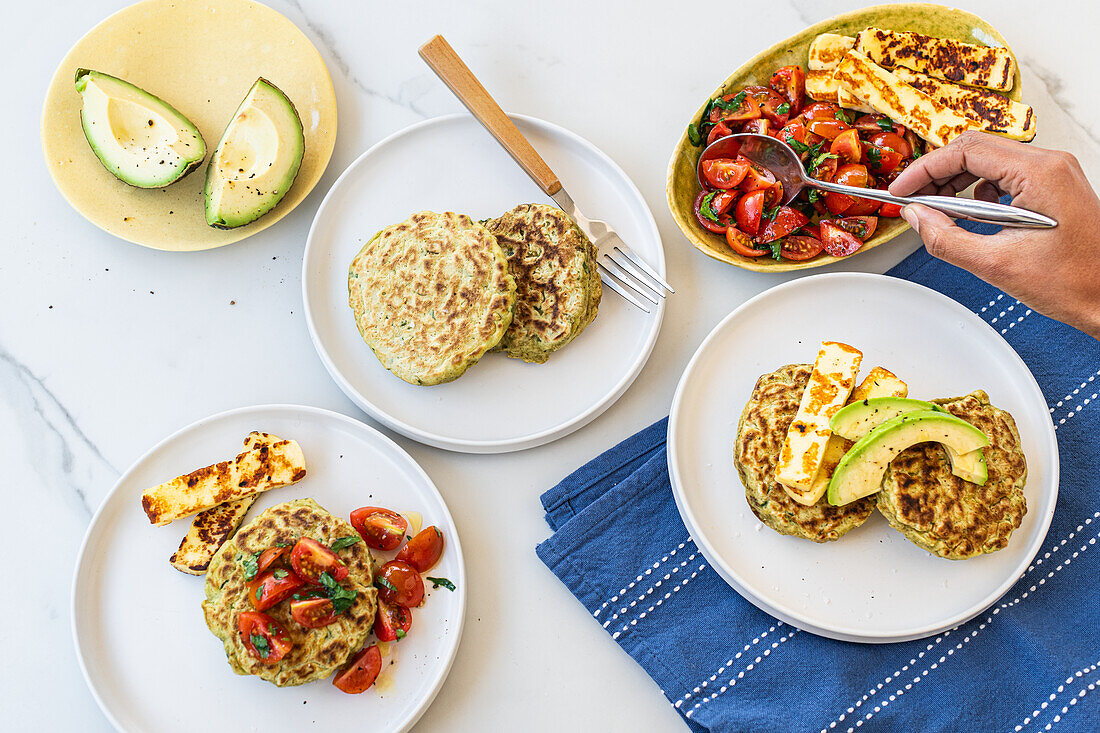 Gluten-free oat and avocado pancakes