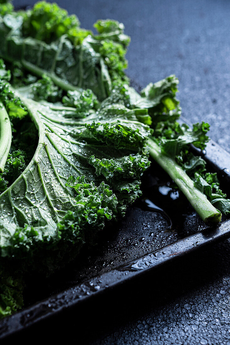 Freshly washed kale