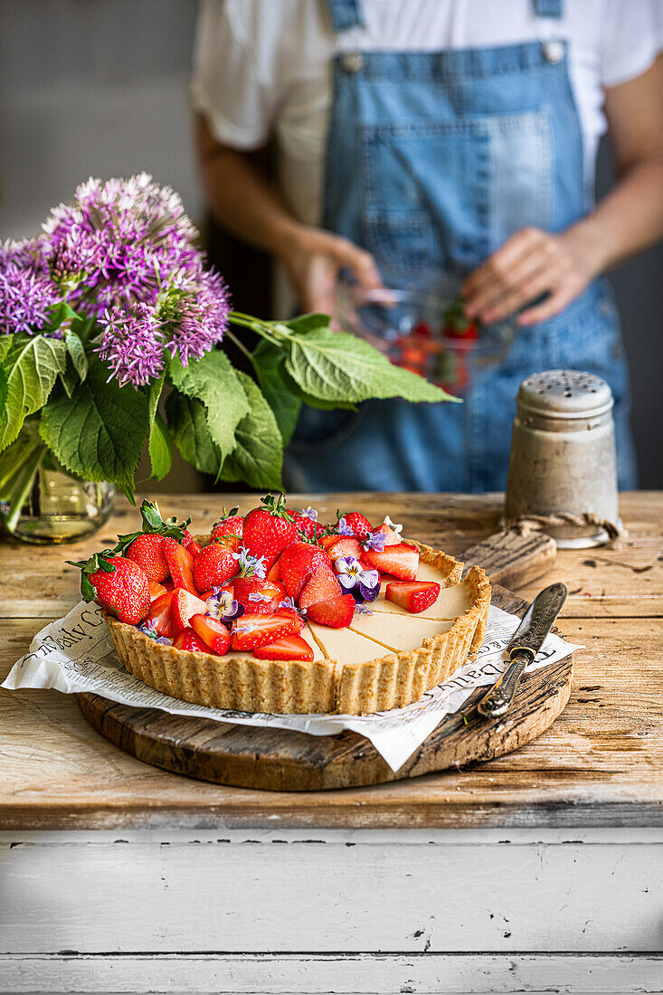 Vanilletarte mit frischen Beeren