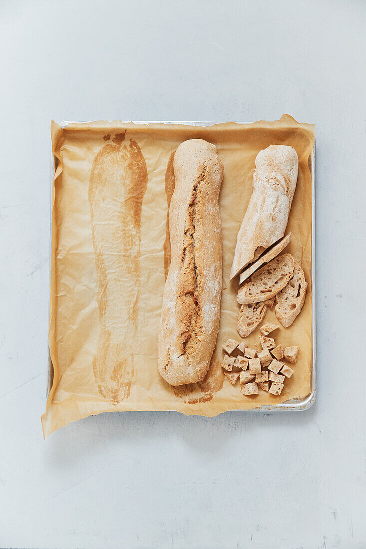 Spelt baguettes as dumpling bread