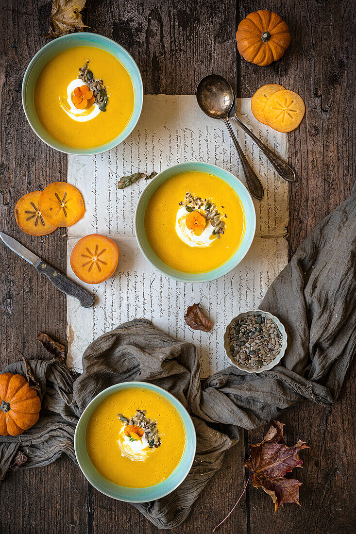 Persimmon pumpkin soup