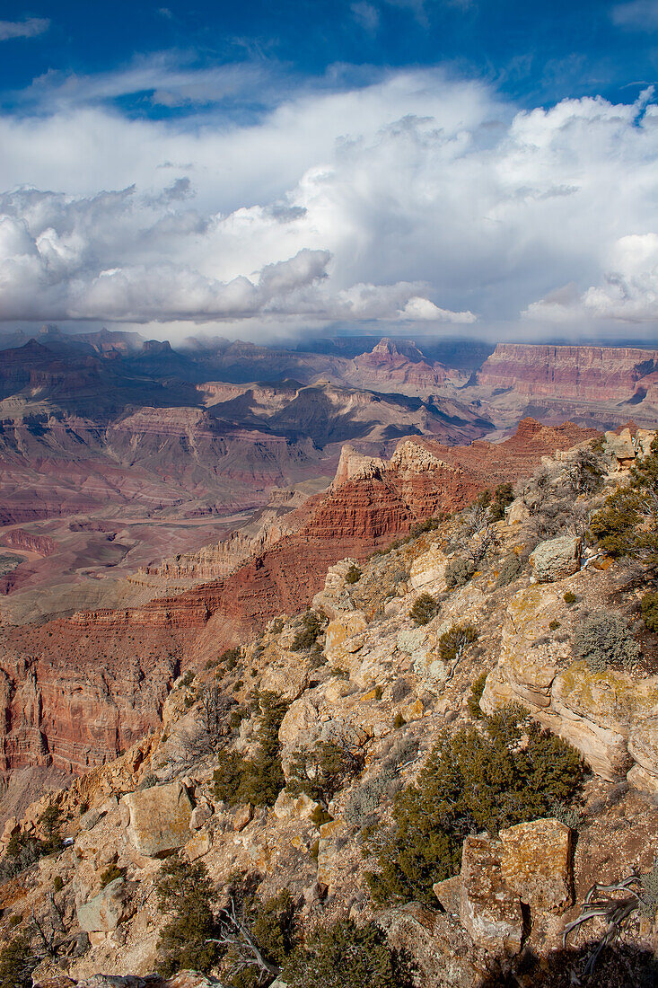 The Little Colorado River and Gorge from the South Rim of the Grand Canyon, Grand Canyon National Park, Arizona.