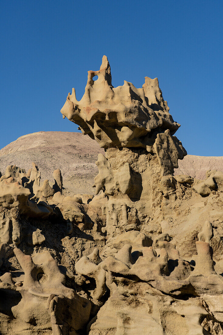 Fantastically eroded sandstone formations in the Fantasy Canyon Recreation Site, near Vernal, Utah.