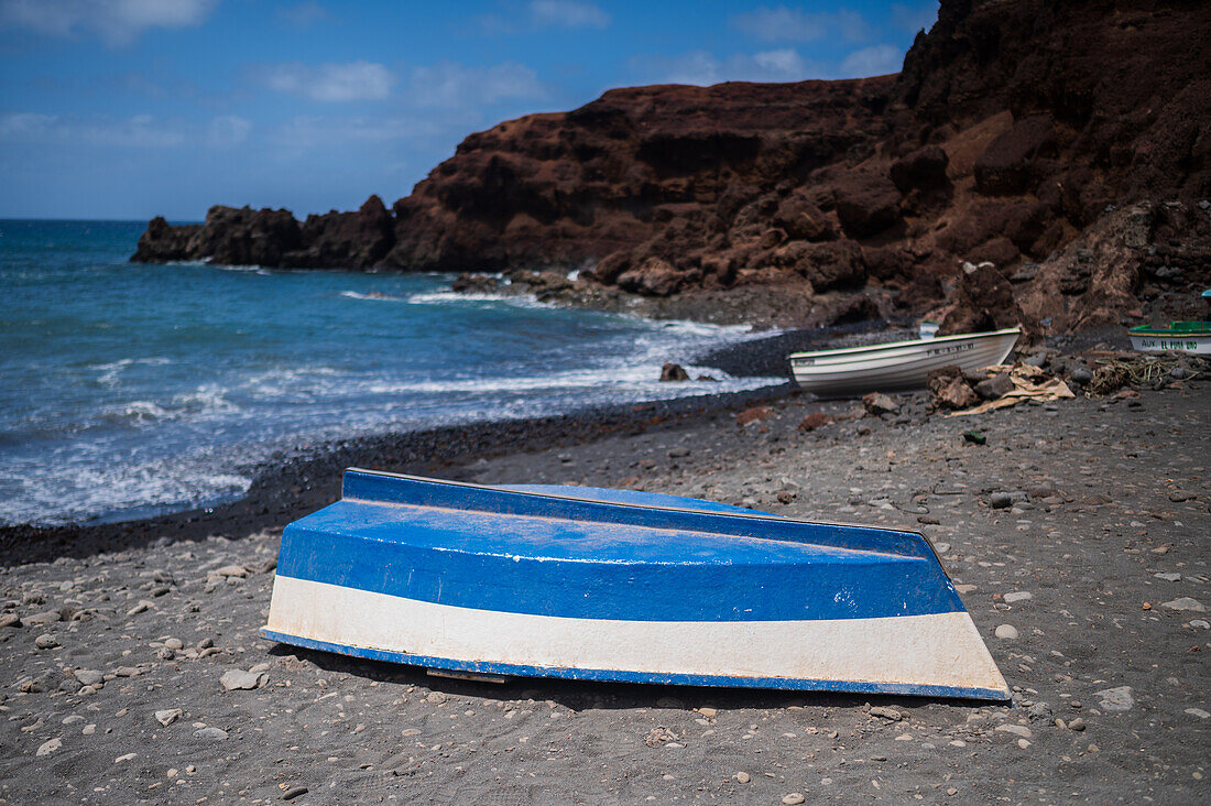 Der Strand El Golfo (Playa el Golfo) auf Lanzarote, Kanarische Inseln, Spanien