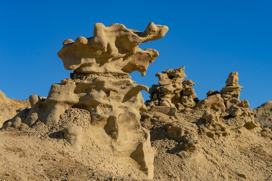 Fantastically eroded sandstone formations in the Fantasy Canyon Recreation Site, near Vernal, Utah.