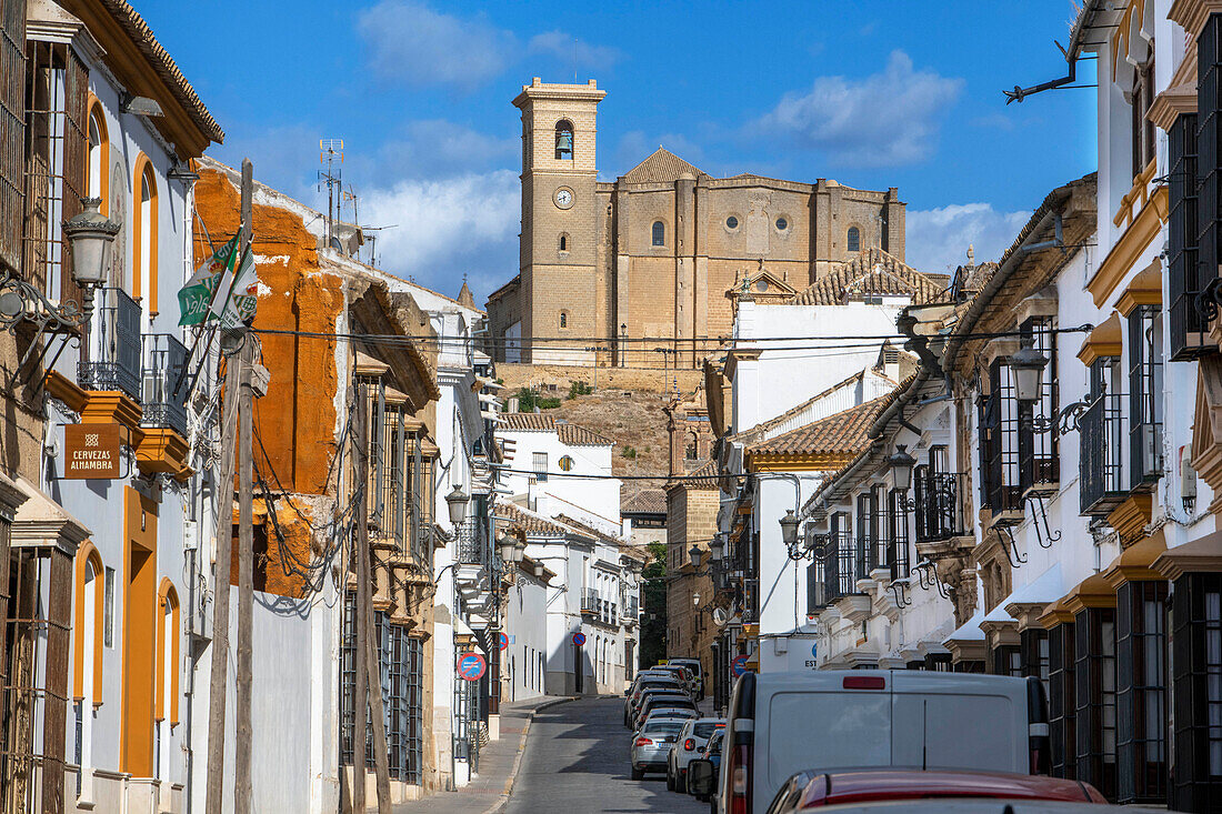 Osuna city center old town and Collegiate Santa Maria of Osuna, Seville Andalusia Spain.